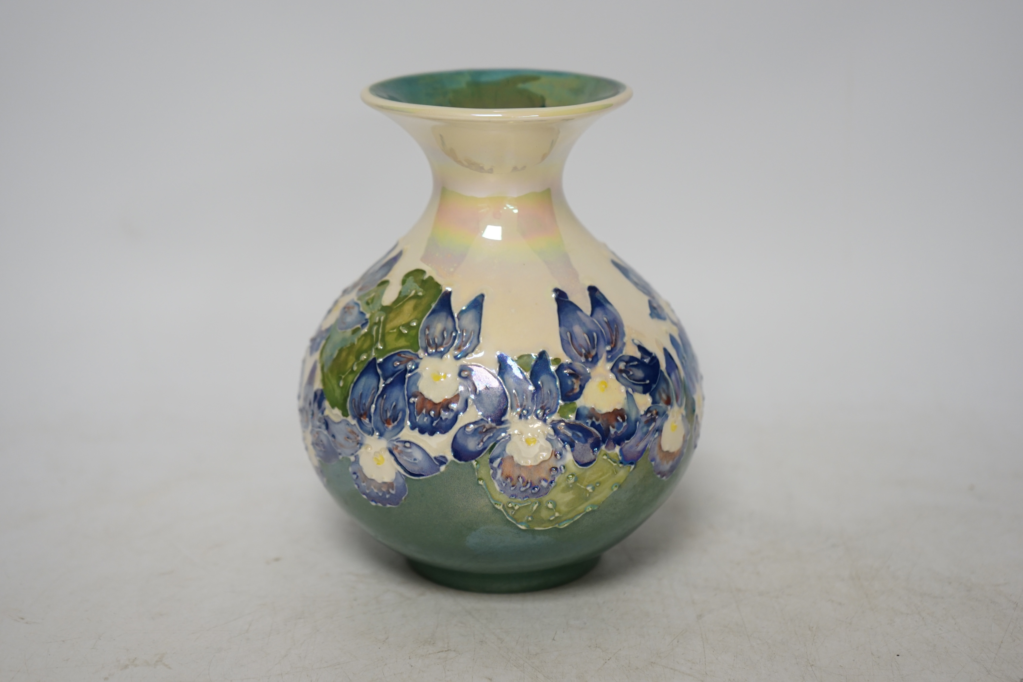 A limited edition Moorcroft Moorland Chelsea works Burslem lustre vase 107/750, 15cm high. Condition - good